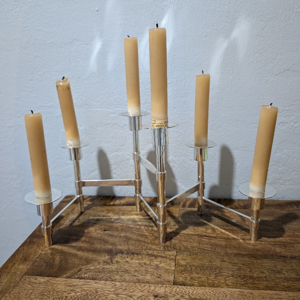 Lenox Kate Spade Metal Candelabra Zig-Zag Articulated 6-Candle